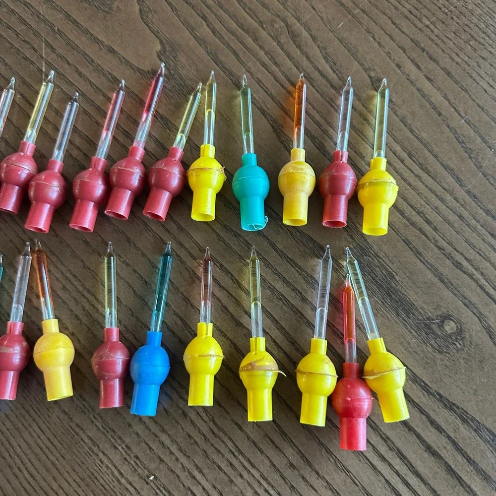 28 Vintage Christmas Bubble Light Replacement Bulbs Multi Color UNTESTED